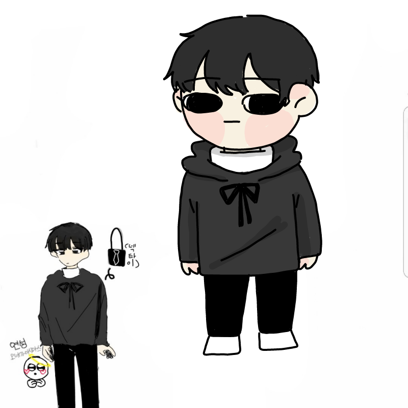 우유한잔님.. : 우유한잔님이 그려주신 캐.. 너무 귀엽지않나요.. ( 부들 부들 ) 스케치판 ,sketchpan