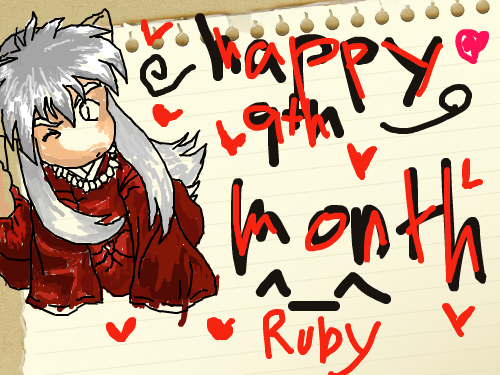 inuyasha monthsary : our ninth month and i suck at coloring my first time ever.. >_ 스케치판 ,sketchpan