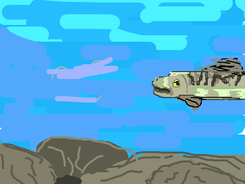 가물치 : 가물치가 피라미를 잡아 먹는 모습이다. 스케치판 ,sketchpan