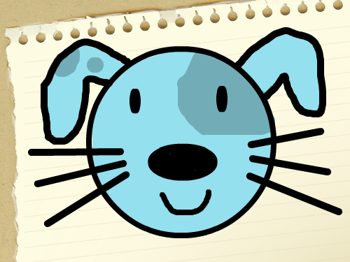 평범한 강아지 : 위와 같음. 스케치판 ,sketchpan