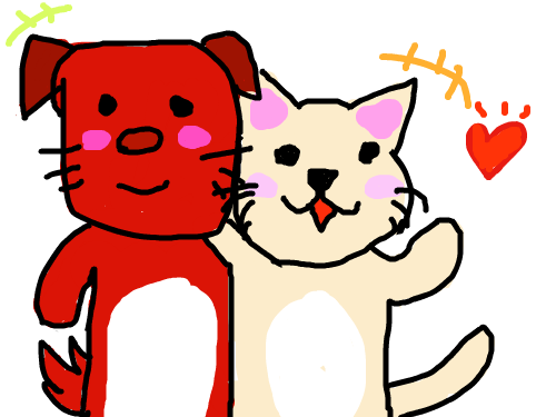 개와 고양이 : 개와고양이그림 스케치판 ,sketchpan