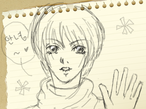 인사 : 인사하는 남정네 스케치판 ,sketchpan