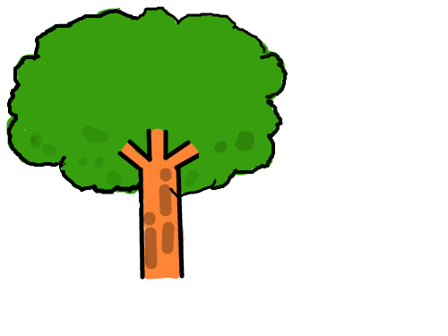 잎이 많은 나무 : 잎이 많고 투명도를함 스케치판 ,sketchpan