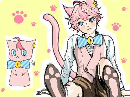 남자잉 : 고양이와 있는 것 스케치판 ,sketchpan