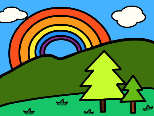 [클릭★] 무지개동산 : 동산에서 무지개가 떴습니다.^^ 스케치판 ,sketchpan