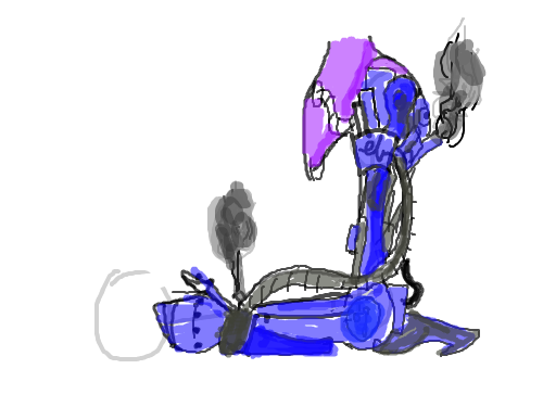 기계팔 : 첫작인데 스케치판 ,sketchpan