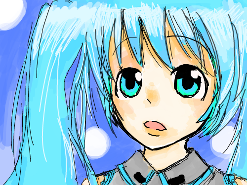 미쿠- : 뭔가 그리고싶었지만 포기 스케치판 ,sketchpan