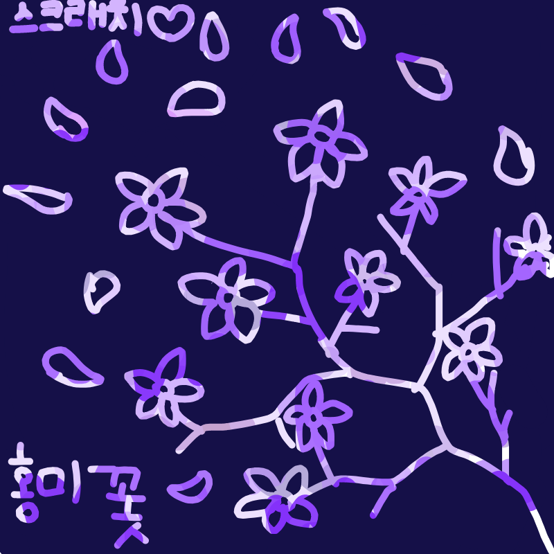 줌수업때 .. : 줌수업때 내가 새로 만든 신상(?) 꽃 스케치판 ,sketchpan