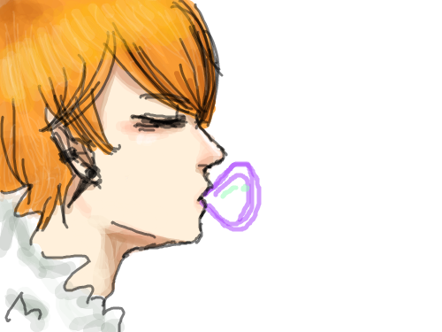 풍선껌 : 나의 풍선껌이 한순간에 이 그림을 망쳤나이다 스케치판 ,sketchpan