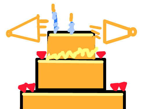 케이크,폭죽 : 굴포초온채연 스케치판 ,sketchpan