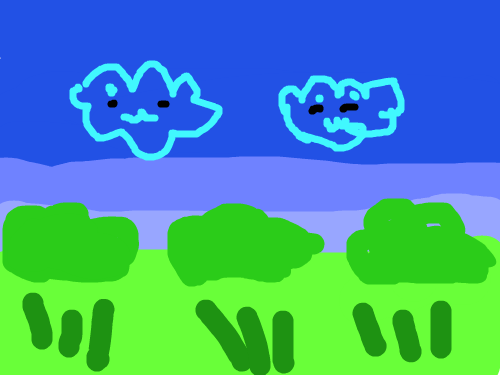 구름 : 귀여운 구름 스케치판 ,sketchpan