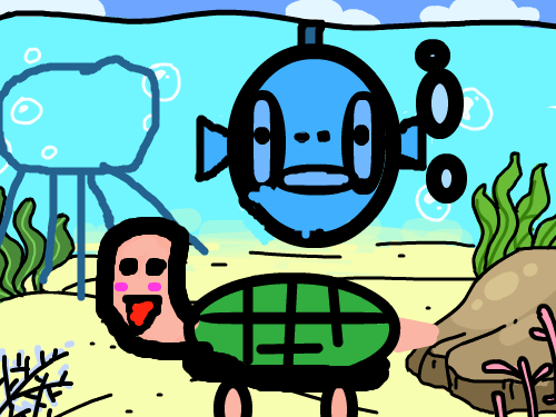 바닷속 : 굴포초정범석 스케치판 ,sketchpan