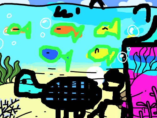 바다 : 굴포초황현채 스케치판 ,sketchpan