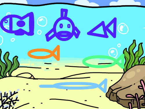 바다 : 굴포초홍우택 스케치판 ,sketchpan