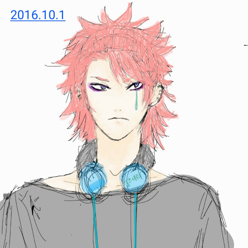 오랫만이네.. : 오랫만이네요ㅠㅠ 폰을 바꿔서 폰으로 그렸답니다 흑집사 조커를 그렸는데 안닮았네요;;미...미안하다!! 스케치판 ,sketchpan