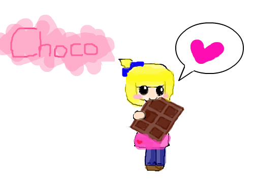 Cute chocolate girl : Cute, isn't it? 스케치판 ,sketchpan