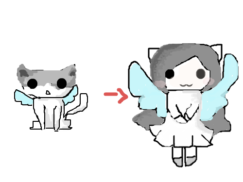천사 고양이 의인화 : 의인화~ 스케치판 ,sketchpan