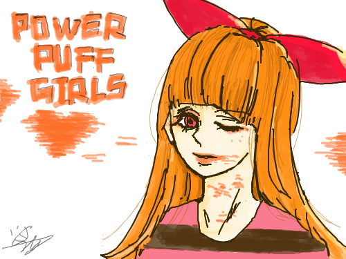 블로섬 : 파워퍼프걸의 블로섬...! 스케치판 ,sketchpan