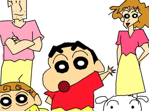 짱구가족 : 손가락 부러질 듯 ㅋ 스케치판 ,sketchpan