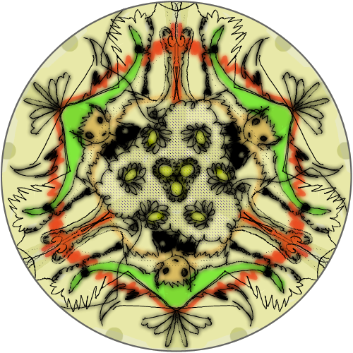 연두색 머리칼 소녀들 : 신기해서 해본 만다라판ㅎㅎ 색이 너무 우중충하게 되었네ㅠ 스케치판 ,sketchpan