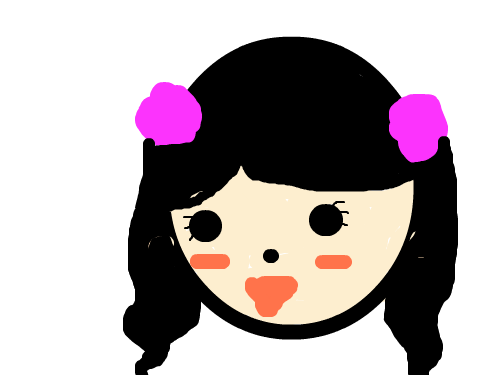 여자아이 : 꽃방울이 달린 여자아이를 그렸다. 스케치판 ,sketchpan