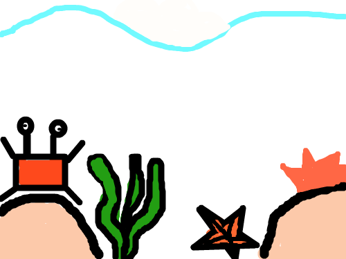 바닷속 풍경 : 바닷속 풍경을 그렸다. 스케치판 ,sketchpan