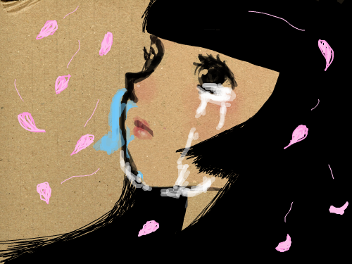 우는 소녀.... : 보고싶은 사람을 향한 마음.... 스케치판 ,sketchpan