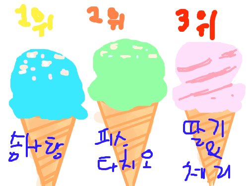 이어그리기 - 아이스크림 : 설명이 왜필요하죠 스케치판 ,sketchpan