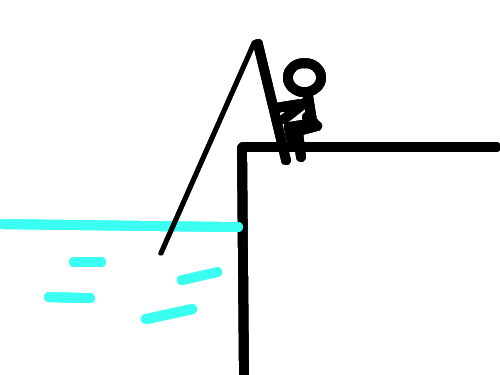 식인상어 : 낚시하다 상어  한테먹힘 스케치판 ,sketchpan