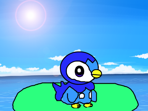 팽도리-파도타기 : 비전기술을쓰는모습 스케치판 ,sketchpan