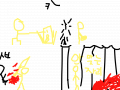 노랭이와 검댕이 : 검댕이가 발리는듯 ㅋㅋ 스케치판 ,sketchpan