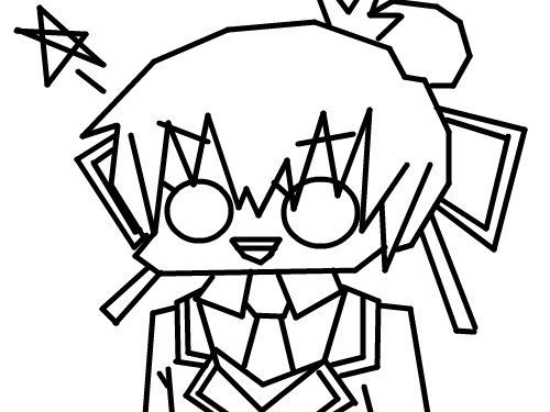 자캐★ : 직선으로만 그린 자캐★ 스케치판 ,sketchpan