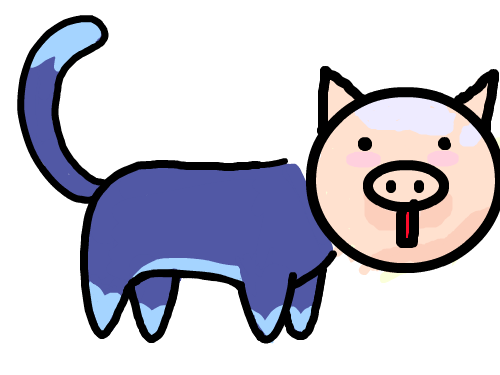 합성동물돼지얼굴고양이몸 : 입니다 스케치판 ,sketchpan