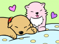 강아지와 고양이 : 고양이는 강아지가있어서 좋겠다. 스케치판 ,sketchpan
