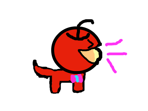사과 강아지 : 사과로 만든 강아지 스케치판 ,sketchpan