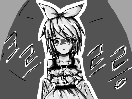 순환하는 세기의 레퀴엠-카가미네 린 : \'순환하는 세기의 레퀴엠\'시리즈에 나오는 카가미네 린입니다. 스케치판 ,sketchpan