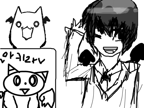 죄송합니다!! : 오늘의 신입 v아키라v입니다...막그림인데..걍..막..그렸어요..ㅠ 스케치판 ,sketchpan