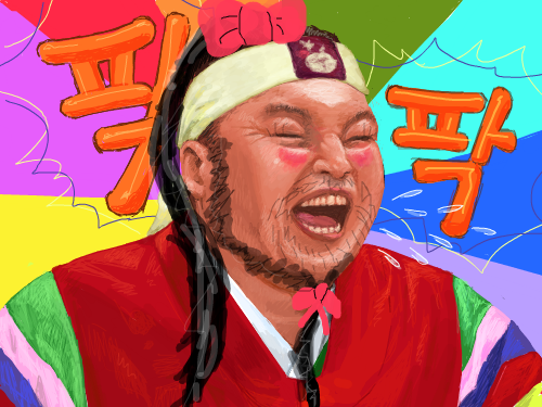 여자강호동 ㅋㅋㅋ : 강호동 여장모습 스케치판 ,sketchpan