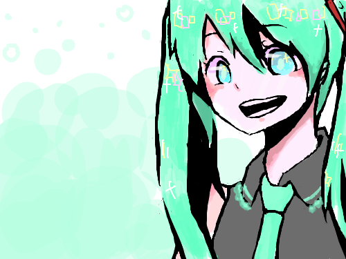 채색연습 : 미쿠... 스케치판 ,sketchpan