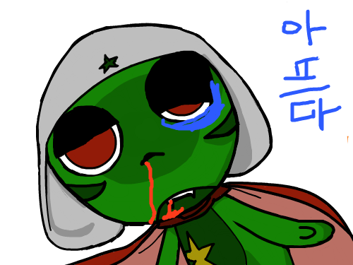 맞은 케로롤 : 아프다!!!!!!!!!!!!! 스케치판 ,sketchpan