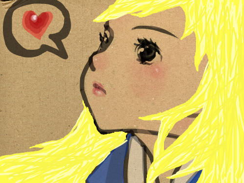 금발소녀 : 금발머리를 가진 소녀입니다. 스케치판 ,sketchpan