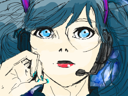 신비스럽운(?)미쿠 : 아색칠만했더니 좀 그러넼ㅋ 스케치판 ,sketchpan