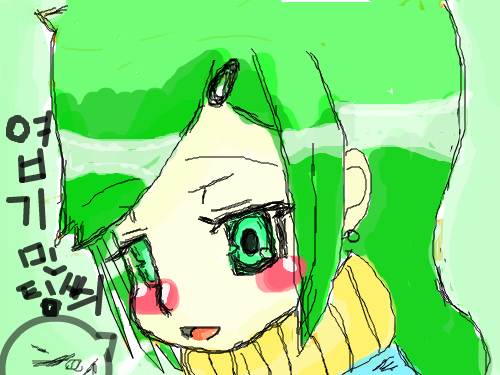 소녀랄까.. : 아이런거 몇분동안 마우스로 해야하니까 많이 소비돼네염 스케치판 ,sketchpan