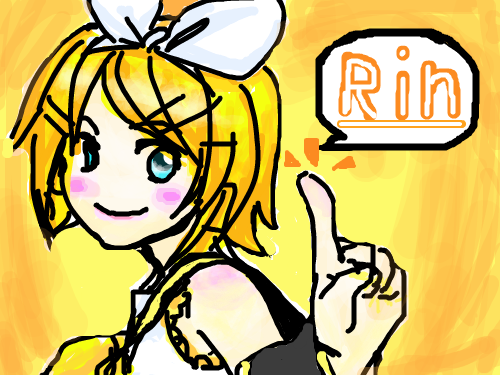 카가미네 린 : 한번 채색해 봤어요~~~ 스케치판 ,sketchpan