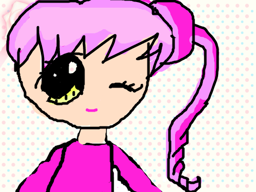 한 소녀 : 분홍머리 소녀입니다 . 잘 봐 주세요 스케치판 ,sketchpan