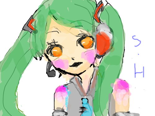 미쿠 : 미쿠좀 고쳐봣고,,,색칠햇어요 ㄷ 스케치판 ,sketchpan