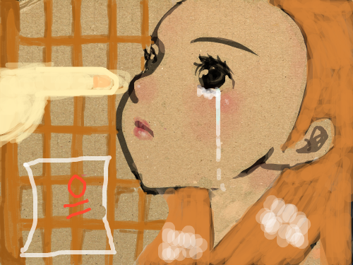 우는소녀 : 빵점이라서 스케치판 ,sketchpan