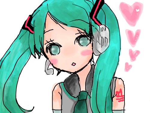 이어 그리기 미쿠~ :   스케치판 ,sketchpan