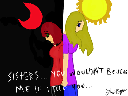 Determination : a picture of my sister and I. 스케치판 ,sketchpan