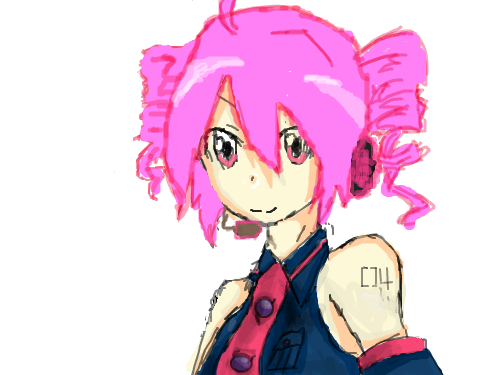 카사네 테토[분홍 머리 버젼] : 테토 머리색깔을 좀 바꿔봄 스케치판 ,sketchpan